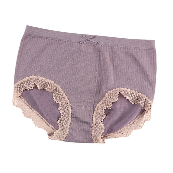 Bigersell Underwear Women Clearance Period Panties Women Period Panty Style P-4 Spandex Thong Panties Ladies Underwear Thong Briefs High Waist Women's Panties Purple F
