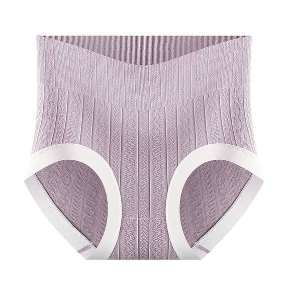 Bigersell Underwear Women Seamless Clearance Shaping Underwear Women Tangas Panty Style P-1224 Spandex Thong Panties Ladies Thong Underwear Briefs High Waist Women's Panties Purple XL