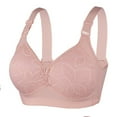 thumbnail image 1 of Bigersell No Underwire Bras for Women Full-Figure Bras for Women Wirefree T-Shirt Bra Lace Bra Style B90 Plus Size Bras for Women Wireless Convertible Bra Molded Bra Hook & Eye Bra Closure , Pink M, 1 of 3