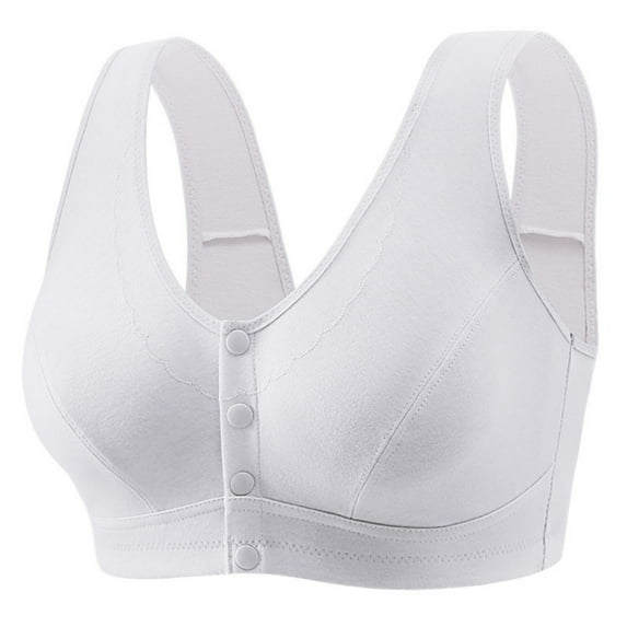 Bigersell V-NeckBra Discouts Woman's Embroidered Seamless Comfortable Breathable Bra Underwear No Underwire Balconette Bra Style F-1171 White 3XL