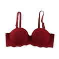 thumbnail image 1 of Bigersell White Bras for Women Clearance Breathable Sports Bra Lace Bra Style R209 V-Neck Full-Coverage Bras Hook and Eye Bra Closure Women Size Everyday Bras Red XL, 1 of 5