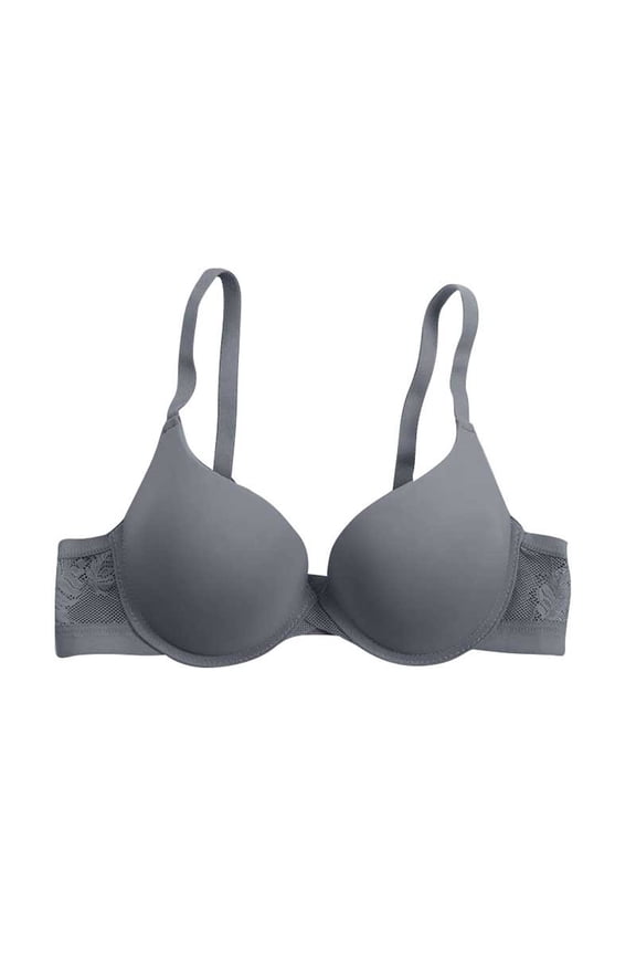 White Push up Bra Trendy Women's Lace Patchwork Bra with Breathable and Sagging Lightweight Underwear Cami Bra Style F-1071 Blue 36/80