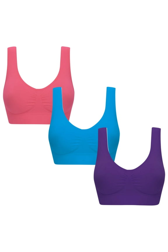 Wirefree Bra With Support Clearance Women Color Plus Size Ultra-Thin Large Bra Sports Bra Full Bra Cup Tops Mastectomy Bra Style F-954 Multicolor M