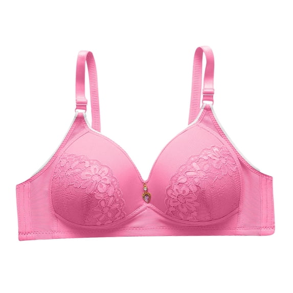 Bigersell Wirefree Bra With Support Deals Women's Comfortable Soft Solid Color Underwear Plus Size Bra No Underwire Gathering Collar Collection Sagging Bra Cami Bra Style F-4 Red-1 XXL
