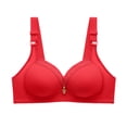thumbnail image 1 of Bigersell Wirefree Bras for Women V-Neck Wire-Free Bra Support Women Wirefree Bras No Underwire Bra Style R-104 Basic Bra Strap Nylon Seamless Bra Feature Everyday Bras Underwear Red L, 1 of 3