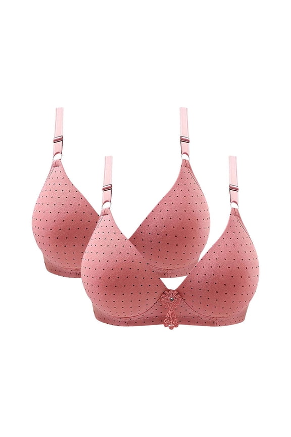 Wirefree T-Shirt Bra 2pc V-Neck Wire-Free Bra Support Women T Shirt Bras Push-Up Bra Style R-49 Basic Bra Strap Nylon Padded Bra Feature Everyday Bras Underwear Rose Gold S