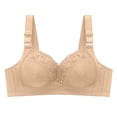 thumbnail image 1 of Bigersell Wirefree T-Shirt Bra V-Neck Wire-Free Bra Support Women T Shirt Bras T-Shirt Bra Style R-101 Basic Bra Strap Nylon Padded Bra Feature Everyday Bras Underwear Beige S, 1 of 4