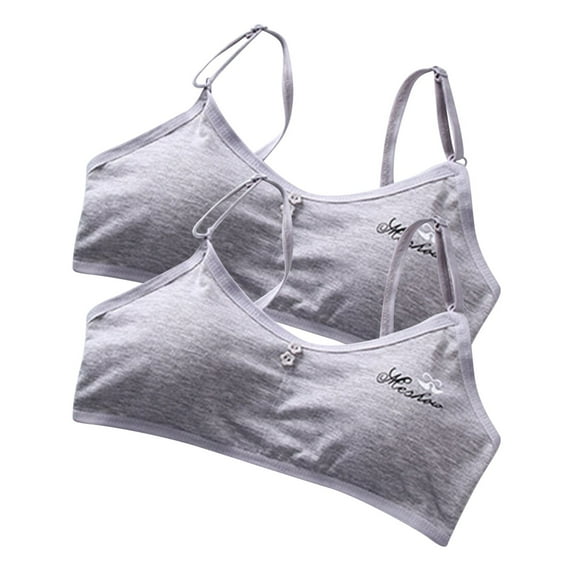Bigersell Wireless Bra Deals 2pc Kids Girls Underwear Bra Children Underclothes Undies Clothes Convertible Bra Style F-113 Gray One Size