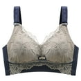 thumbnail image 1 of Bigersell Wireless Bra for Everyday Ladies Comfortable Breathable No Underwire Lace Push-Up Adjustment Lift Bra Woman Underwear Women's Plus Size Comfort Bra, Style 4000, Blue 36B, 1 of 9