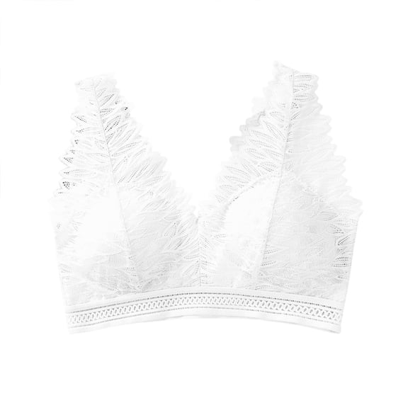Bigersell Wireless Bra Lace Wrap Chest Tube Tops Backless Bra Camisole Underwear Women Size Lace Bra, Style 549, White