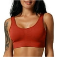 thumbnail image 1 of Bigersell Wireless Bra for Women 2pc V-Neck Wire-Free Bra Support Women Wireless Bralette Wire-Free Bra Style R-245 Basic Bra Strap Nylon Padded Bra Feature Everyday Bras Underwear Red L, 1 of 6