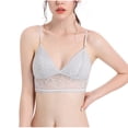 thumbnail image 1 of Bigersell Wireless Bralette Wirefree Bra Thin Cup Girl Comfortable Lace Underwear Women's Plus Size Female Seamless Sports Bra, Style 7420, Gray 38B, 1 of 2