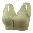 thumbnail image 1 of Bigersell Wireless Bras for Large Breasted Women Sale Clearance No Wire Bras for Women Molded Bra Style B1154 V-Neck Padded Bras Front Button Bra Closure Short Size Push up Bras Green M, 1 of 8