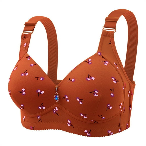 Bigersell Wireless Bras Upgrade Woman's Lace Embroidered Seamless Comfortable Breathable Bra Underwear No Underwire Training Bra Style F-751 Brown 42