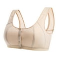 thumbnail image 1 of Bigersell Wireless Bras Women Front Closure Bras U-Neck Lightly Lined Comfort Soft Bra Front Snap Bras Wire-Free Bra no Underwire Padded Bras Bralettes for Everyday Full-Coverage Bra Beige XL, 1 of 4