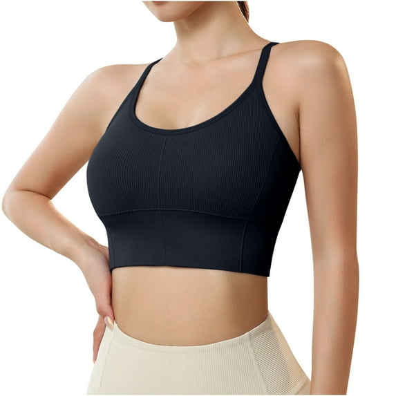 Bigersell Wireless Bras for Women Summer Wireless Bras T-Shirt Bra Style B2136 V-Neck Padded Bras Pull-On Bra Closure Women Size Posture Bras for Women Black M