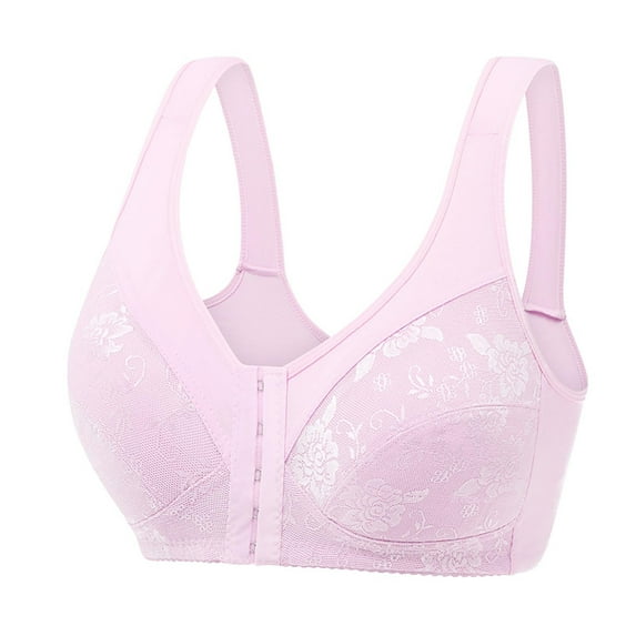 Bigersell Wireless Bras for Women Summer Wireless Bras T-Shirt Bra Style B3896 V-Neck Padded Bras Hook and Eye Bra Closure Women Size Posture Bras for Women Pink XL