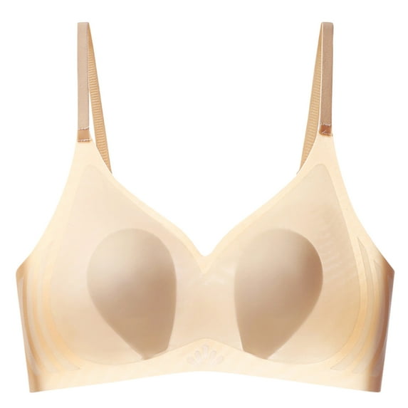 Bigersell Wireless Cami Bra Discouts Comfortable Without Underwire Bra Push-Up Bra Style F-1006 Beige M