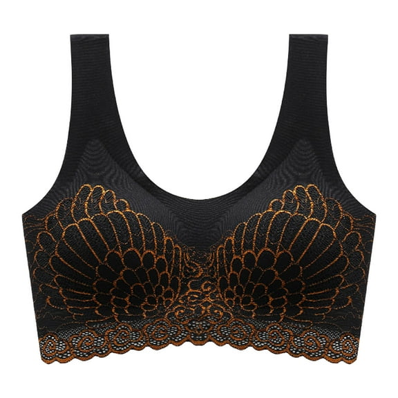 Bigersell Wireless Cami Bra Women Top Bra Wire-Free Underwear Vest Style Sport Lingerie Female Tank Top Bra Tall Polyester Sport Bra Style 581, Black XL