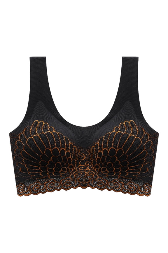 Wireless Cami Bra Women Top Bra Wire-Free Underwear Vest Style Sport Lingerie Female Tank Top Bra Tall Polyester Sport Bra Style 581, Black XL