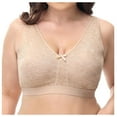 thumbnail image 1 of Bigersell Wireless Comfortable Bra Women Seamless Push up Sports Bra Comfortable Breathable Tops Underwear Short Size T-Shirt Bra, Style 11333, Khaki 52C, 1 of 9