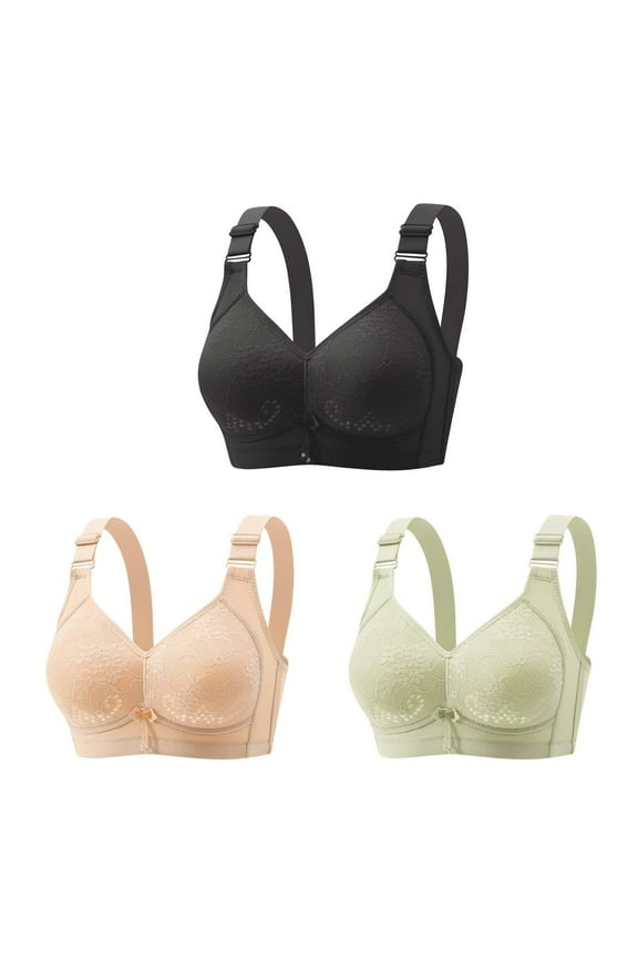 Wireless Comfortable Push up Bra On Sale Woman's Fashion Comfortable Breastplate Lace Breathable Bra Underwear No Underwire Full-Coverage Bra Style F-287 Black L