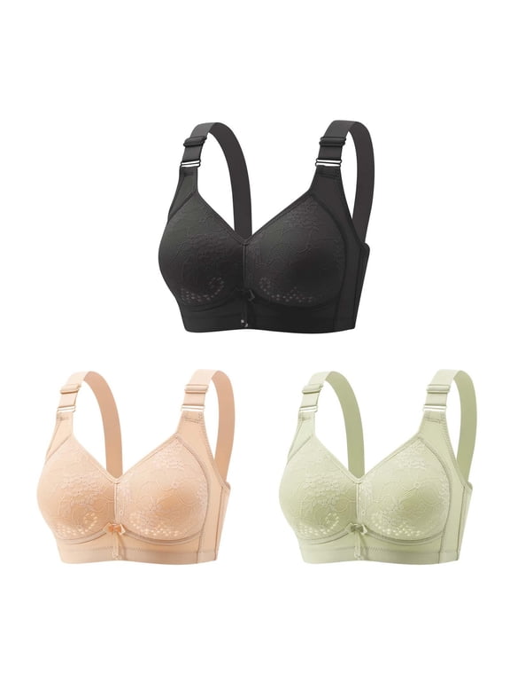 Wireless Comfortable Push up Bra On Sale Woman's Fashion Comfortable Breastplate Lace Breathable Bra Underwear No Underwire Full-Coverage Bra Style F-287 Black L