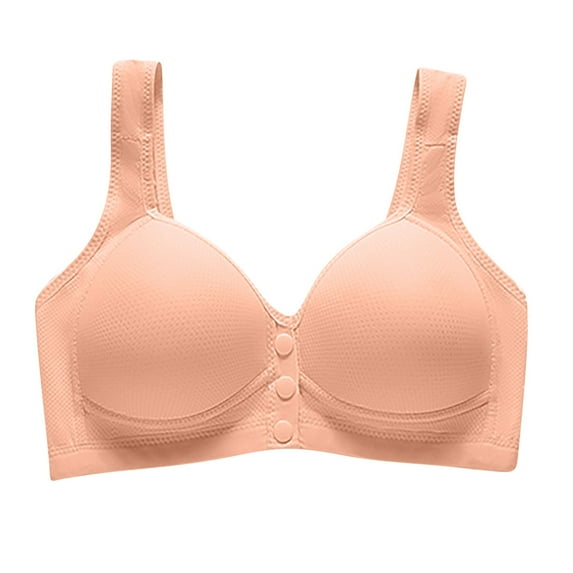 Bigersell Wireless Everyday Bra Clearance Women's Senior Elder Women Comfortable Soft Thin Printed Underwear Plus Size Underwear Bra Shoulder Straps Push-Up Bra Style F-809 Pinks 42
