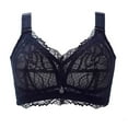 thumbnail image 1 of Bigersell Wireless Lace Bras for Women Full-Coverage Wireless Bra Push up Bras Ladies Bras No Underwire Comfort Strap Padded Bralette Everyday Bras Underwear Full Figure Sports Bras F-5-Black 34B, 1 of 3