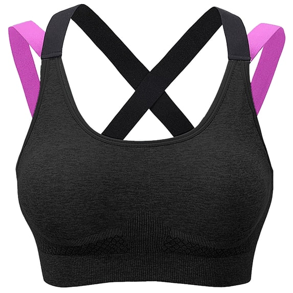 Bigersell Wireless Padded Bras for Women V-Neck Wire-Free Bra Support Women Everyday Bras Full-Figure Bra Style R-227 Basic Bra Strap Nylon Lightly Lined Bra Feature Everyday Bras Underwear Black M