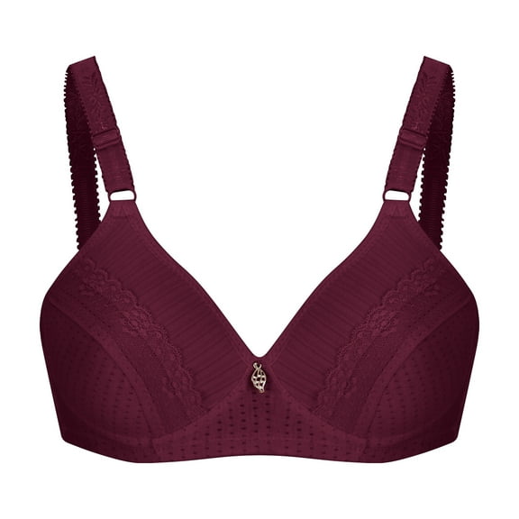 Bigersell Wireless Push up Bras for Women Clearance Nursing Sports Bra Soft Bra Style R2569 V-Neck Full-Coverage Bras Hook and Eye Bra Closure Women Size Wirefree Bras with Support and Lift Wine S