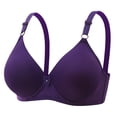 thumbnail image 1 of Bigersell Wireless Push Up Bras for Women Plus Size Seamless Full Figure Bra No Underwire Comfort Strap V-Neck Breathable Padded Bralette, B12-16, Purples, M, 1 of 2