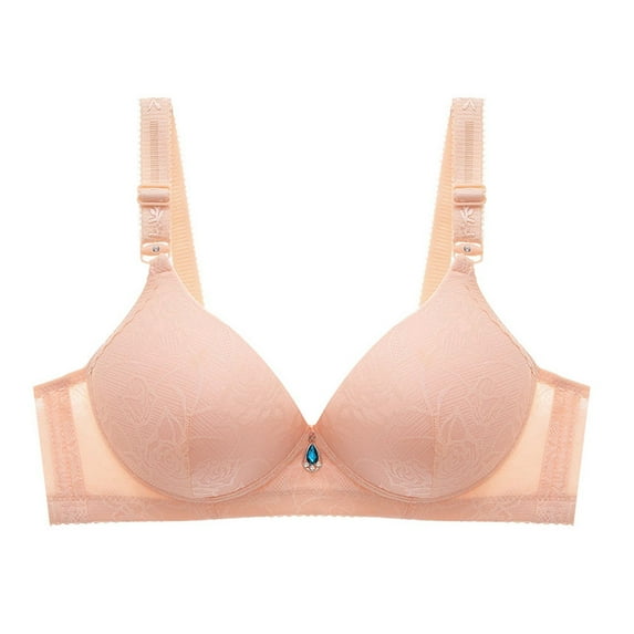 Bigersell Wireless T-Shirt Bra for Women Push up Bras No Underwire Ladies Comfortable Bras Padded Bralette Female Wire-Free Bra Style-D40, Womens Lounge Bras Q-Khaki L