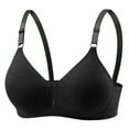 thumbnail image 1 of Bigersell Woman Bra Discouts Women Solid No-Wire Threaded Push up Back Button Underwear Bra Sports Bra Style F-1109 Black 38/85, 1 of 2