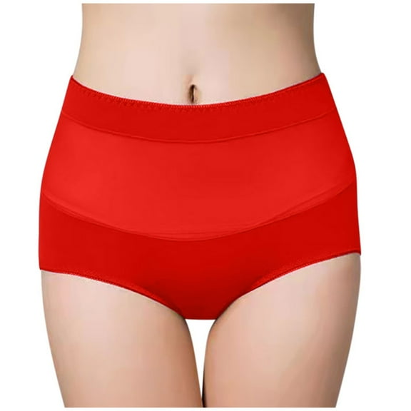 Bigersell Woman Underwear Cotton Clearance Womens Plus Size Underwear Cheeky Panty Style P-59 Nylon Brief Panties Thong Briefs Mid Waist Women Cheeky Panties Red L