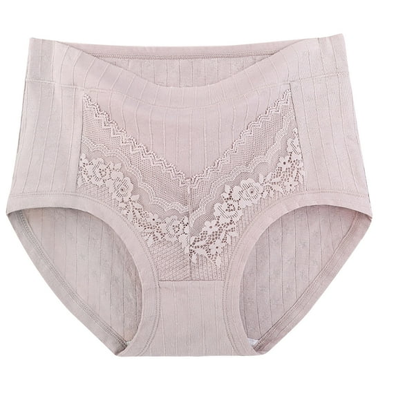 Bigersell Womans Underwear Clearance Period Underwear Women Briefs Panty Style P-1778 Polyester Cheeky Panties Ladies Underwear Thong Briefs High Waist Women's Panties Gray 3Xl