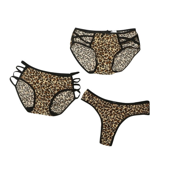 Bigersell Womans Underwear Clearance Womens Boxers Underwear High Cut Panty Style P-875 Cotton Plus Size Panties Ladies Thongs Briefs Mid Waist Women's Briefs Brown M