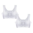 thumbnail image 1 of Bigersell Women Bra Pack Sports Bras for Women Seamless Bralettes Back-Smoothing Scoop Bigersell Neck Crop Tops Built in Bra No Underwire Comfort Soft Padded Bras Pack of 2 A-Gray L, 1 of 9