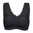 thumbnail image 1 of Bigersell Women Bra Sale Push up Bras for Women Soft Bra Style R4082 V-Neck Back-Smoothing Bras Pull-On Bra Closure Women's Plus Size Wireless Push up Bras Black M, 1 of 6