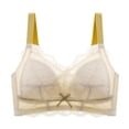 thumbnail image 1 of Bigersell Women Bralette Ladies Comfortable Breathable No Underwire Lace Push-Up Adjustment Lift Bra Woman Underwear Tall Size Padded Lace Bandeau Bra, Style 3882, Yellow 40B, 1 of 9