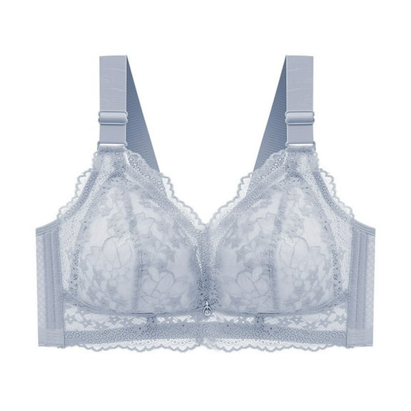 Bigersell Women Bralette Trendy Woman Color Comfortable Hollow Out Perspective Bra Underwear No Underwire Convertible Bra Style F-1018 Blue 36BC