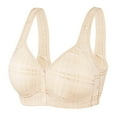 thumbnail image 1 of Bigersell Women Bras Clearance T Shirt Bras for Women Sport Bra Style B3801 V-Neck Lightly Lined Bras Front Button Bra Closure Juniors Plus Size Cotton Sports Bras for Women Beige L, 1 of 2