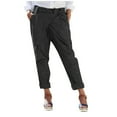 thumbnail image 1 of Bigersell Women Casual Pants Full Length Pants Women Casual Loose Solid Pocket Bandage Long Pants Trousers Ladies' High Tapered Pant, 1 of 7