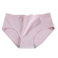 thumbnail image 1 of Bigersell Women Cotton Underwear Clearance Open Crotch Panties Bikini Panty Style P-507 Polyester Cheeky Panties Seamless Thongs Ladies Briefs High Waist Women's Panties Pink M, 1 of 4