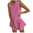 thumbnail image 1 of Bigersell Women Dresses for Church Women's Summer Dresses Beach Solid Color Tshirt Dress Sleeveless Casual Loose Tank Dress Women's Plus Shirt Dress Style 978, Female Below The Knee Dresses S, 1 of 5