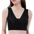 thumbnail image 1 of Bigersell Women Everyday Bra Deals Women Front Button Bra Training Bra Style R1580 V-Neck Pullover Bras Hook and Eye Bra Closure Women's Plus Size Sports Bras Womens Black 4XL, 1 of 4