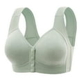 thumbnail image 1 of Bigersell Women Front Snap Closure Bras Back-Smoothing Wide Strap Comfort Soft V-Neck Wireless Bra Push up Bra No Underwire Padded Bralette Everyday Bras Underwear C-29-Mint Green 3XL, 1 of 6