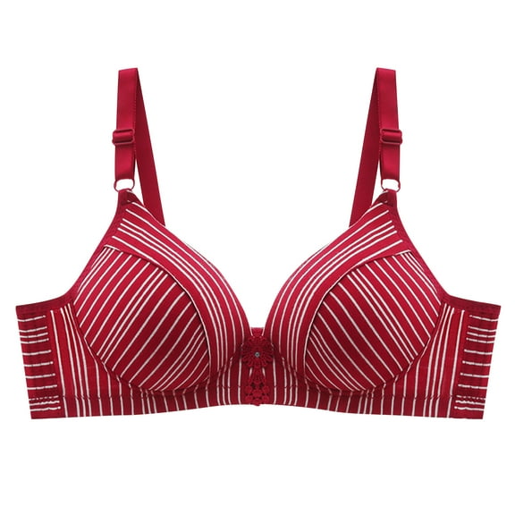 Bigersell Women Full-Coverage Bras No Underwire Padded Push up Bras V-Neck Cami Bra Bralettes Wide Strap Comfort Wireless Bras Everyday Bras Underwear Lightly Lined Soft Bra Red S