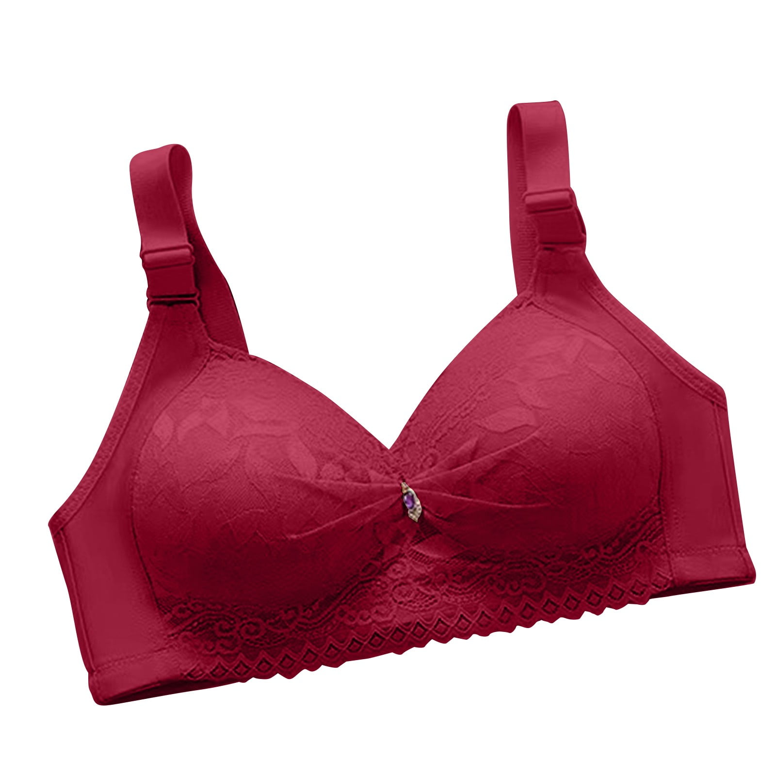 Bigersell Women Full Coverage Wireless Bras Front Ruched Push Up Bra No Underwire Hook And Eye 9420