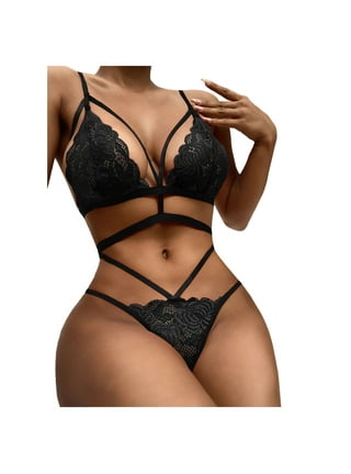 Women Sexy Lingerie Set Two Piece Lingerie Set Sexy Lace Matching Bra and  Panty Set High Cut Thong Underwear